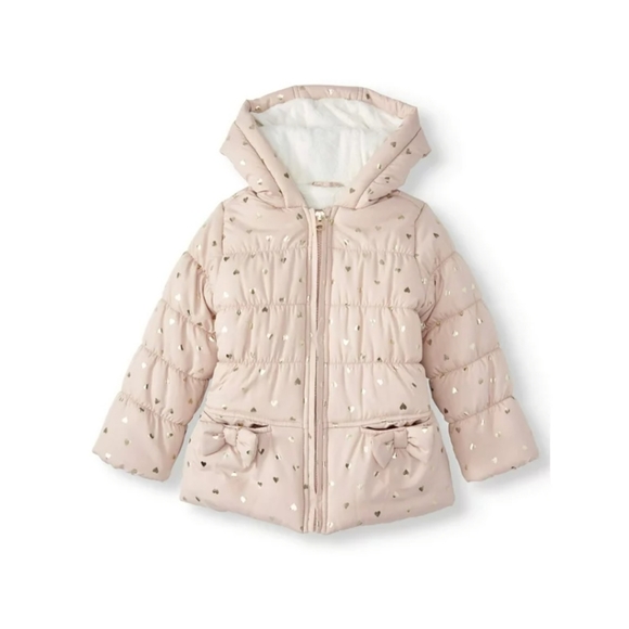 BABY PINK PUFFER JACKET - Picture 1 of 7